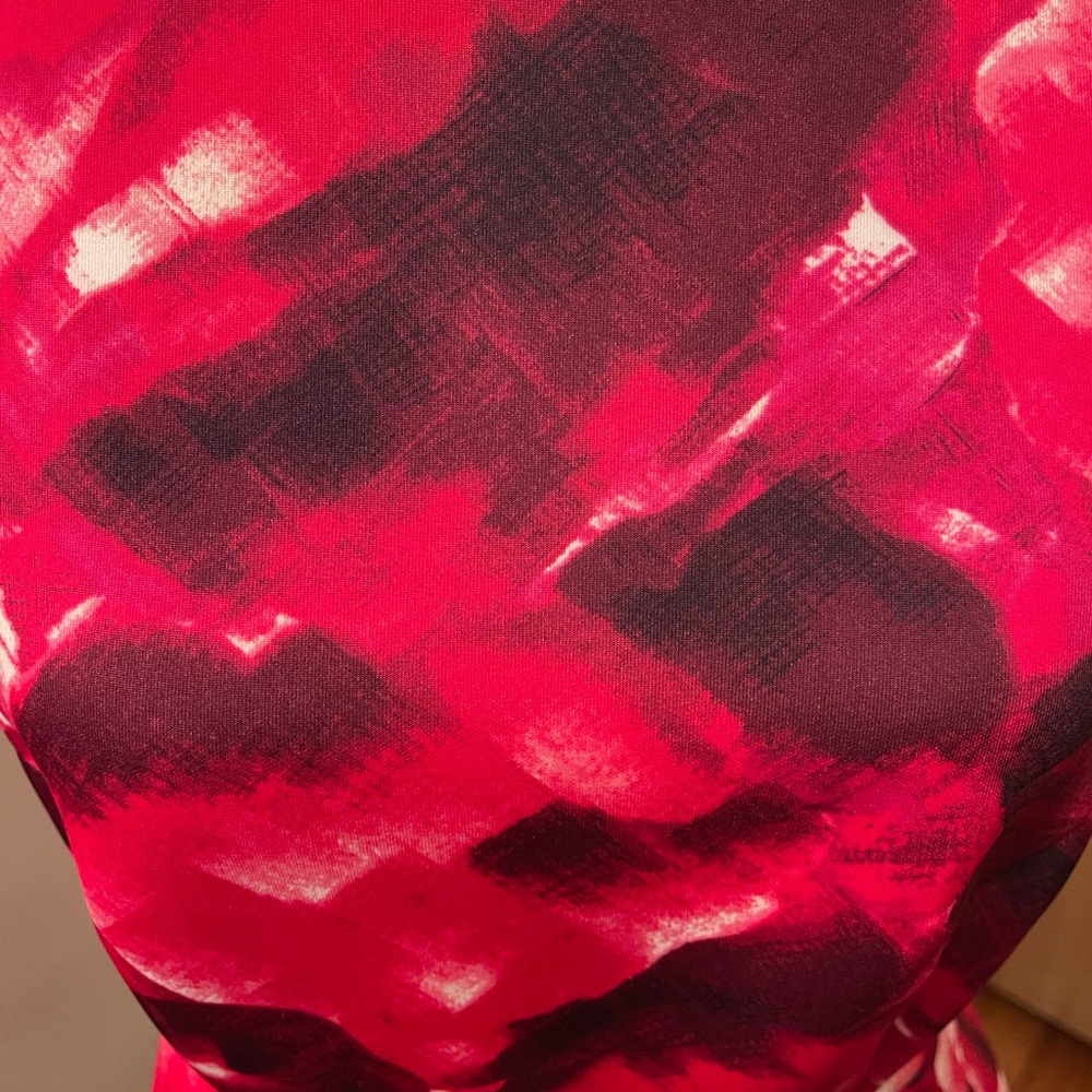 The Limited Eva Longoria Red and Black Patterned Sleeveless Fit and Flare Dress - Picture 9 of 17